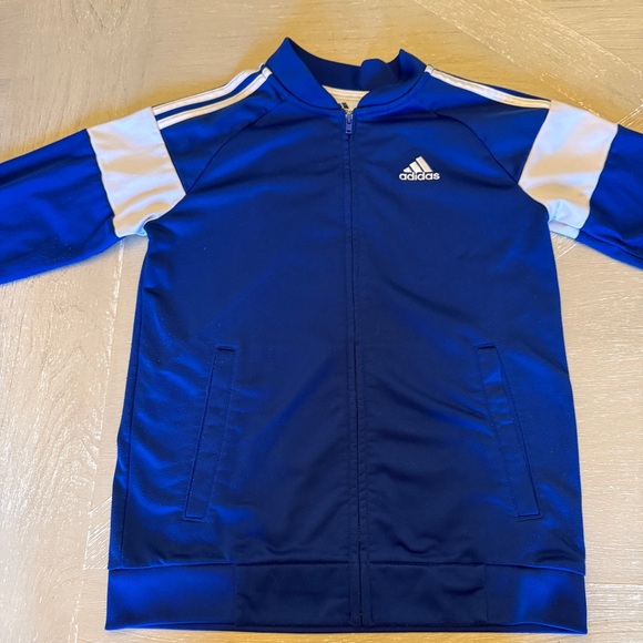 adidas Other - Adidas Royal Blue and White Zip Jacket Kids School Sporty